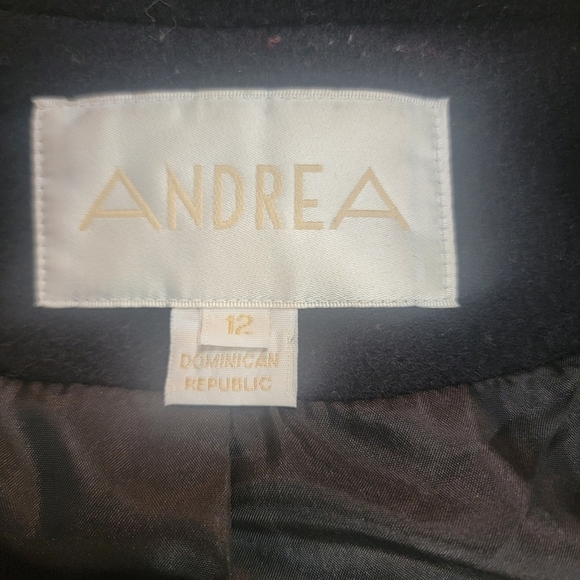 Andrea pea coat size 12, charcoal gray winter wool front buttons coat - Picture 14 of 15